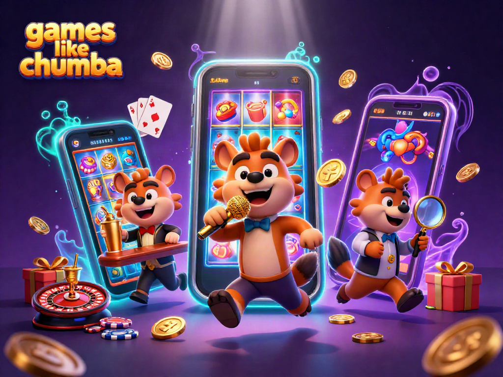 Experience entertaining games like chumba with this lively casino scene featuring hyenas.