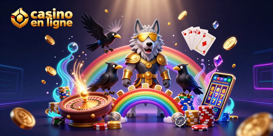 Jouez au casino en ligne avec un loup Odin et ses compagnons sous une cascade de jetons.
