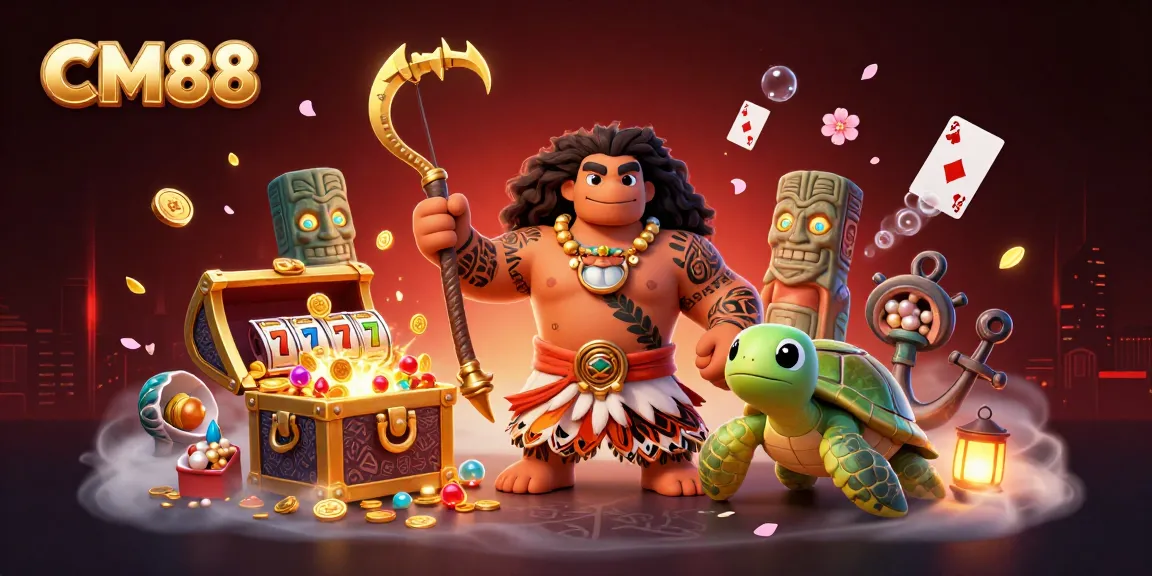 Engage with CM88's exciting gaming universe featuring dynamic colorful scenes and thrilling casino elements.