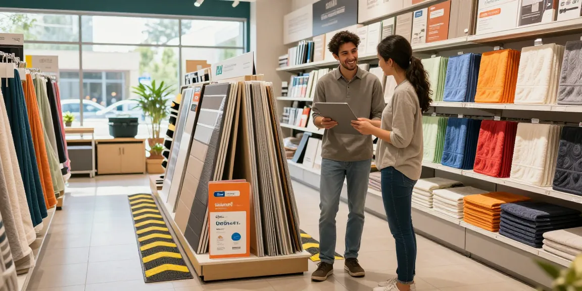 Shopsmart retail display featuring eco-friendly products and attentive customer service.