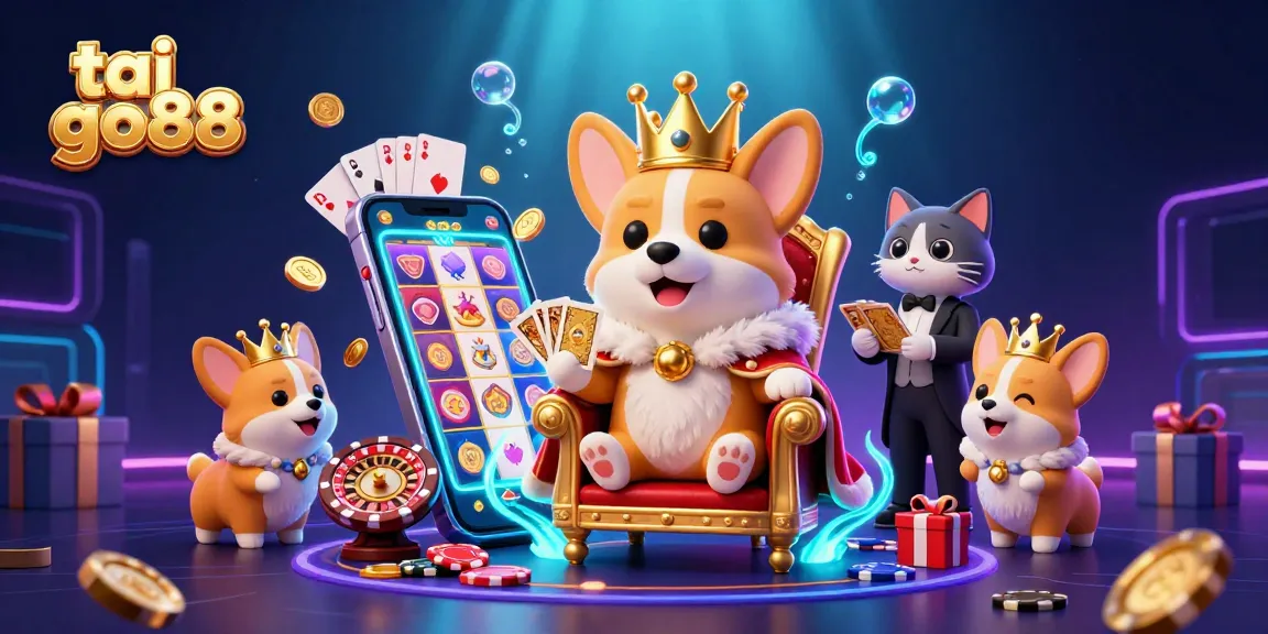 Experience the excitement at tai go88 with vibrant 3D casino characters surrounded by dynamic gaming elements.