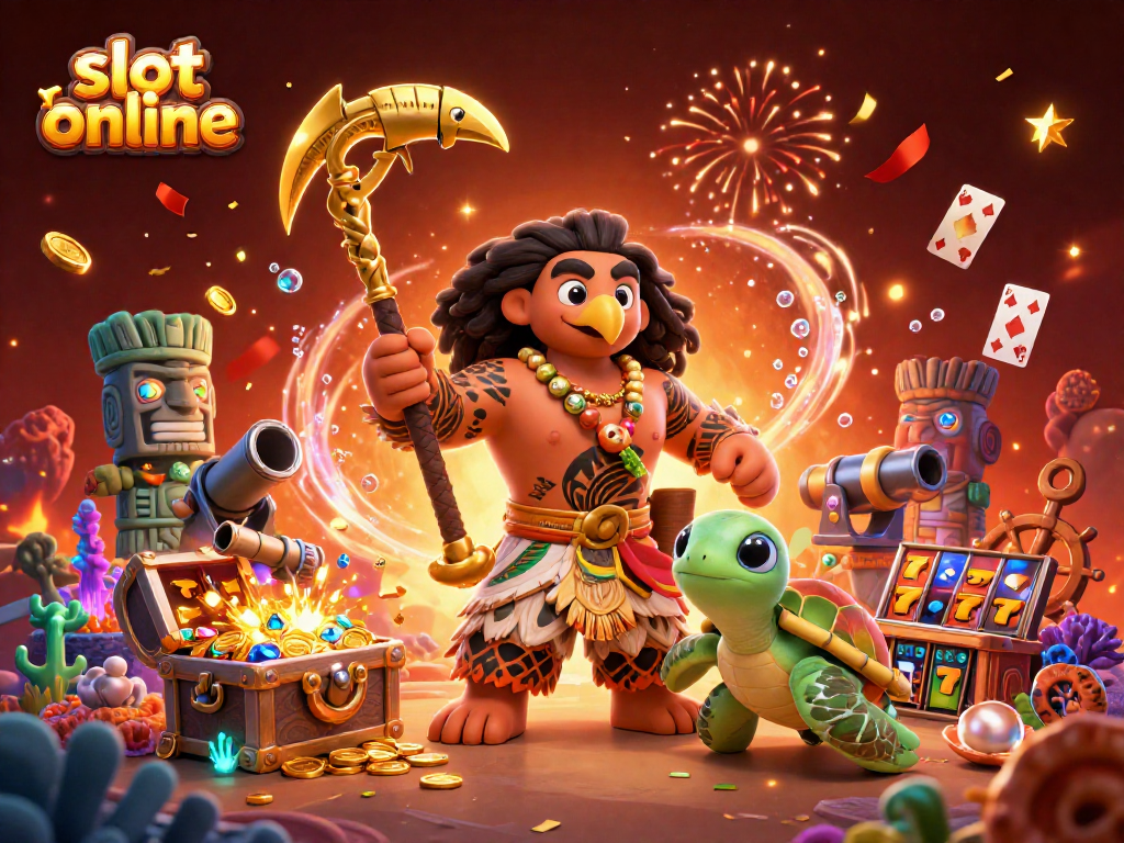 Spin and win on the slot online with the demigod and turtle in a dazzling casino adventure.