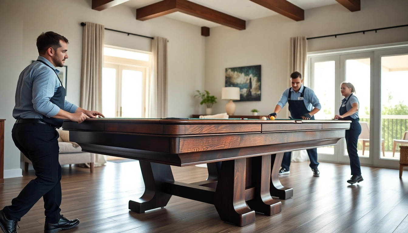 Expert pool table movers dallas relocating a professional slate pool table efficiently