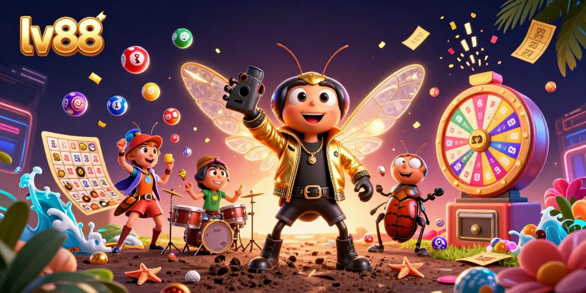 Experience the excitement of lv88 with vibrant characters celebrating a dynamic casino atmosphere.