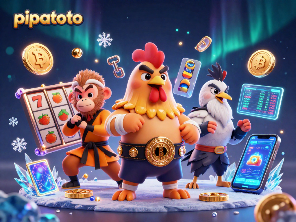 Pipatoto presents an exciting 3D casino scene featuring dynamic characters and slot games.