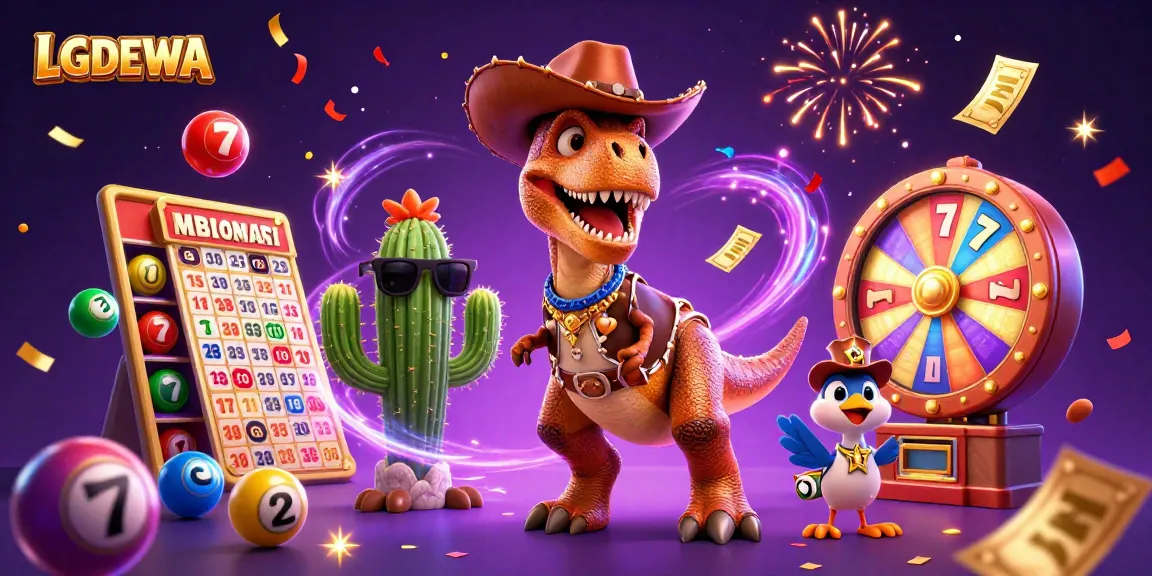 Experience thrilling gameplay at LGODEWA with a vibrant 3D gaming scene featuring exciting slot elements and characters.