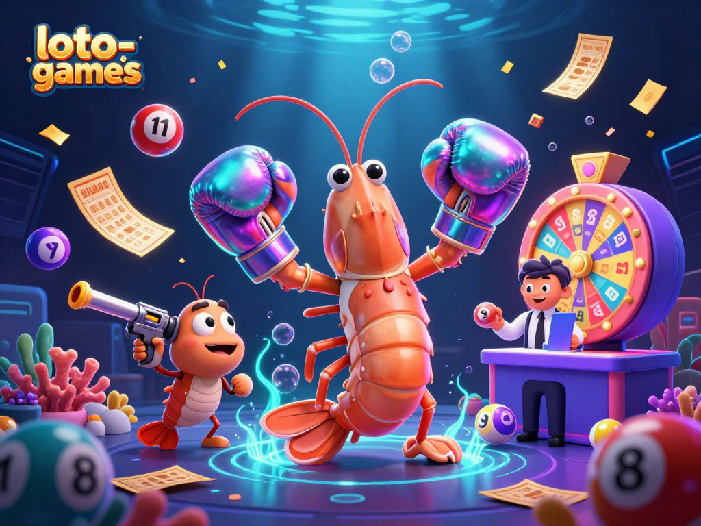 Experience exciting loto-games with colorful lottery elements and dynamic characters in an energetic scene.