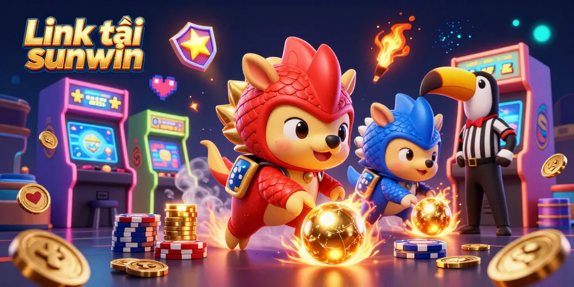Engage with the excitement of Link tải sunwin by watching rival pangolins compete in a vibrant casino-themed scene.