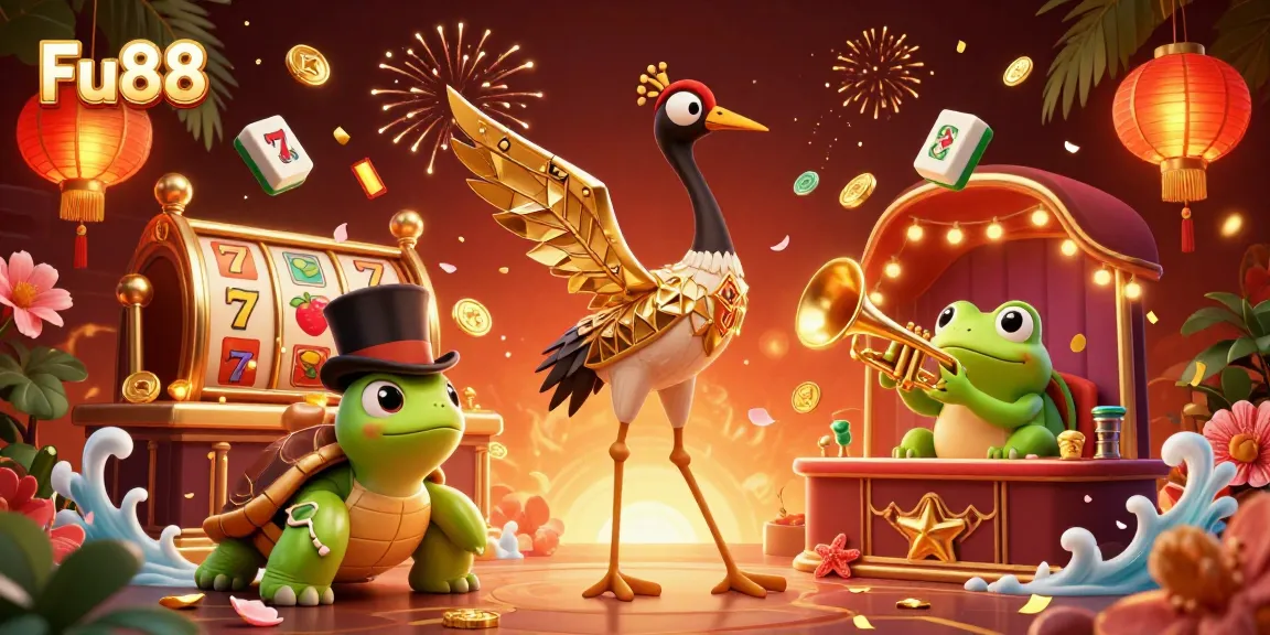 Engage in the thrilling world of Fu88 with playful characters and dynamic casino elements.