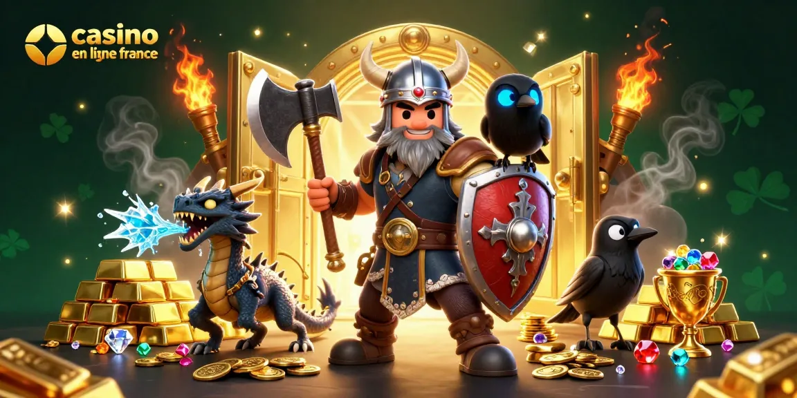 Explorez les aventures de casino en ligne France avec un loup viking héroïque, un dragon féroce et des trésors scintillants.
