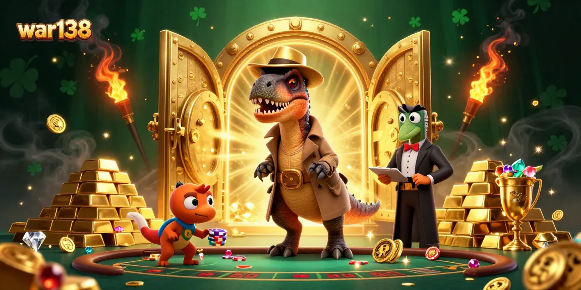 Experience thrilling moments at war138, where a clever velociraptor tries to win big at the blackjack table!
