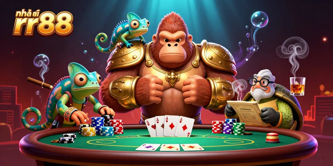 Engage with the dynamic atmosphere at nhà cái rr88, featuring vibrant characters in a high-energy casino scene.
