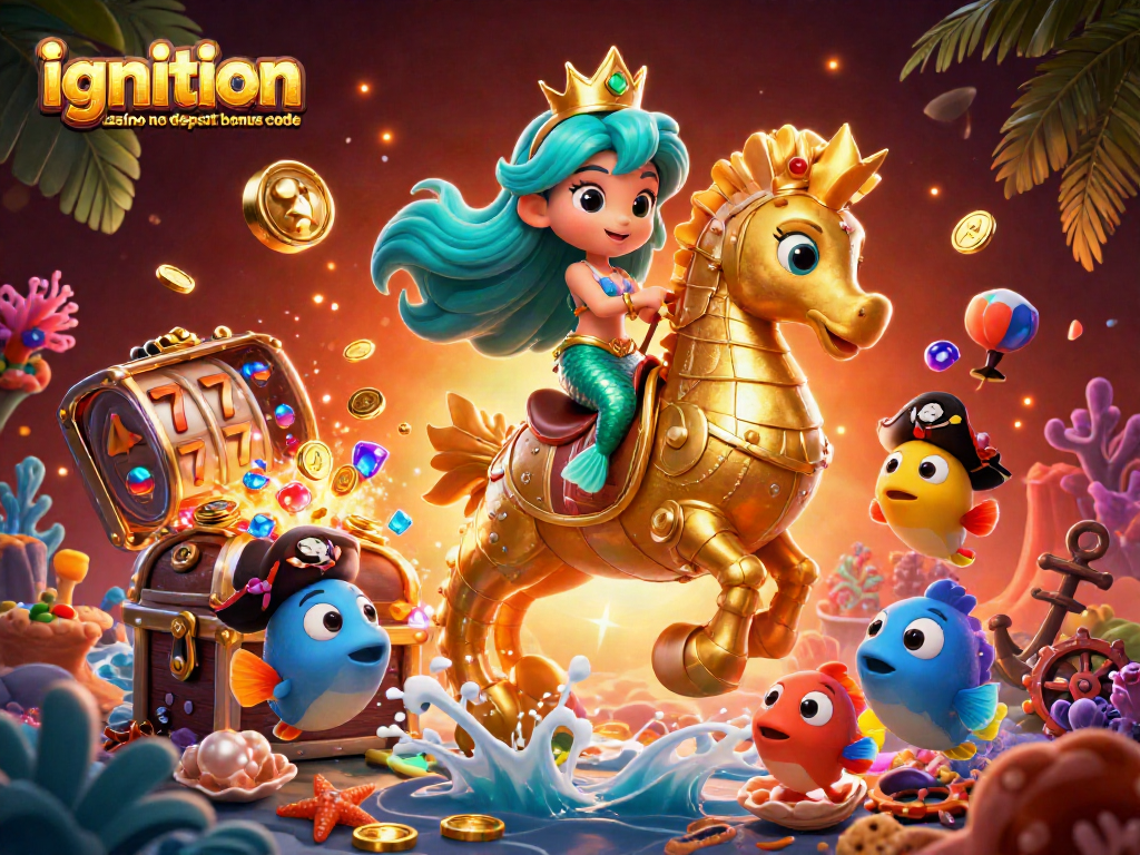 Engage with the excitement of the ignition casino no deposit bonus code illustrated in a vibrant underwater scene.