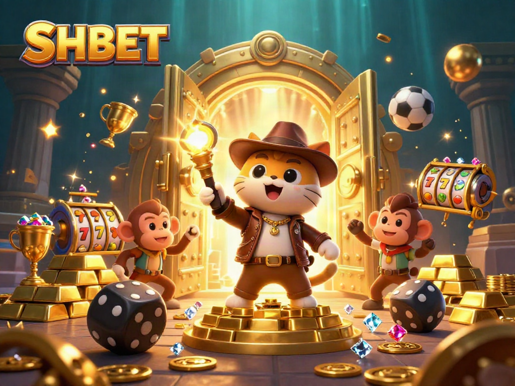 Unveil treasure and excitement with SHBET as our explorer archaeologist cat discovers golden casino artifacts.