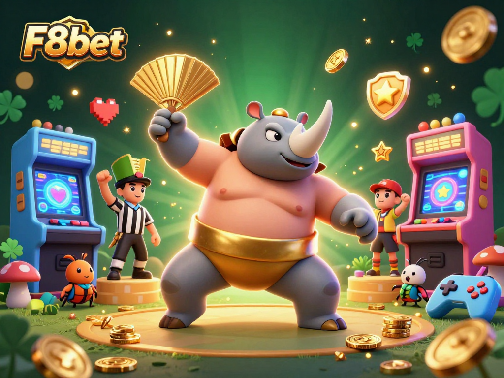 Experience thrilling gameplay at F8bet with a vibrant illustration featuring dynamic casino elements.