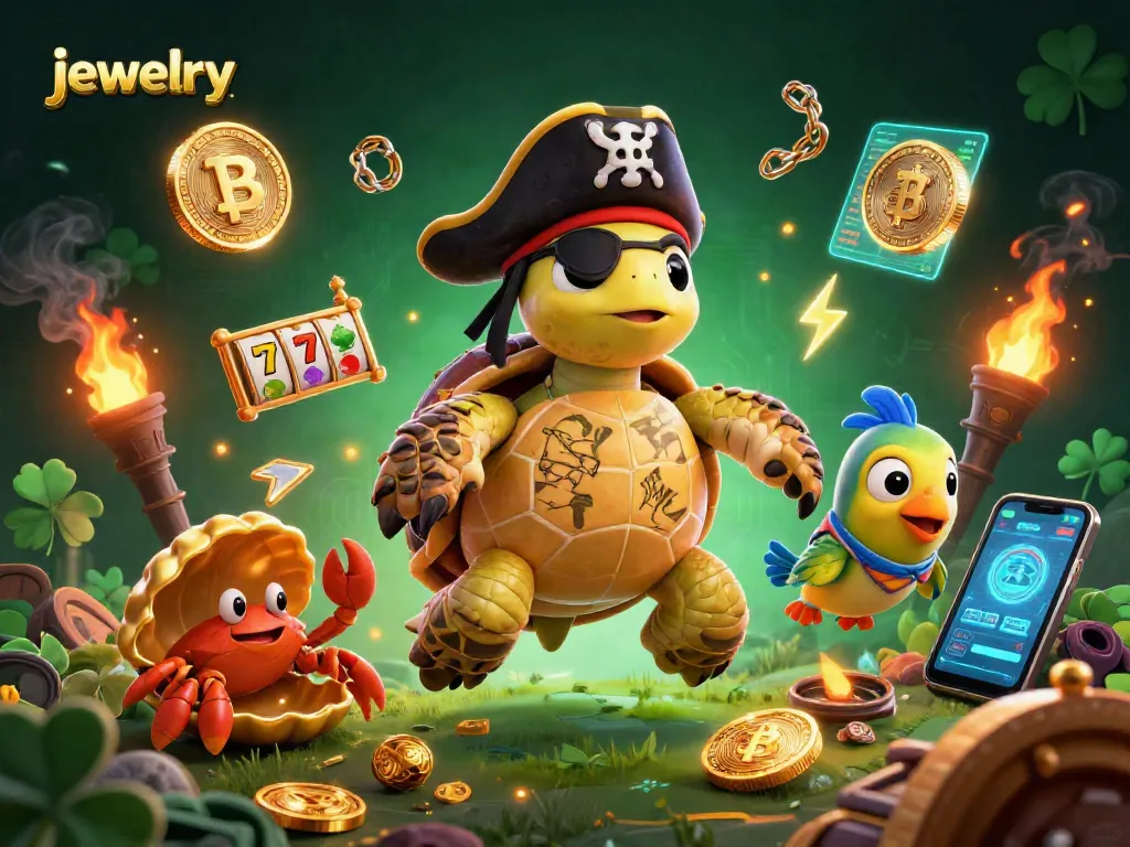 Spin the reels and uncover jewelry treasures in this vibrant casino-themed illustration.