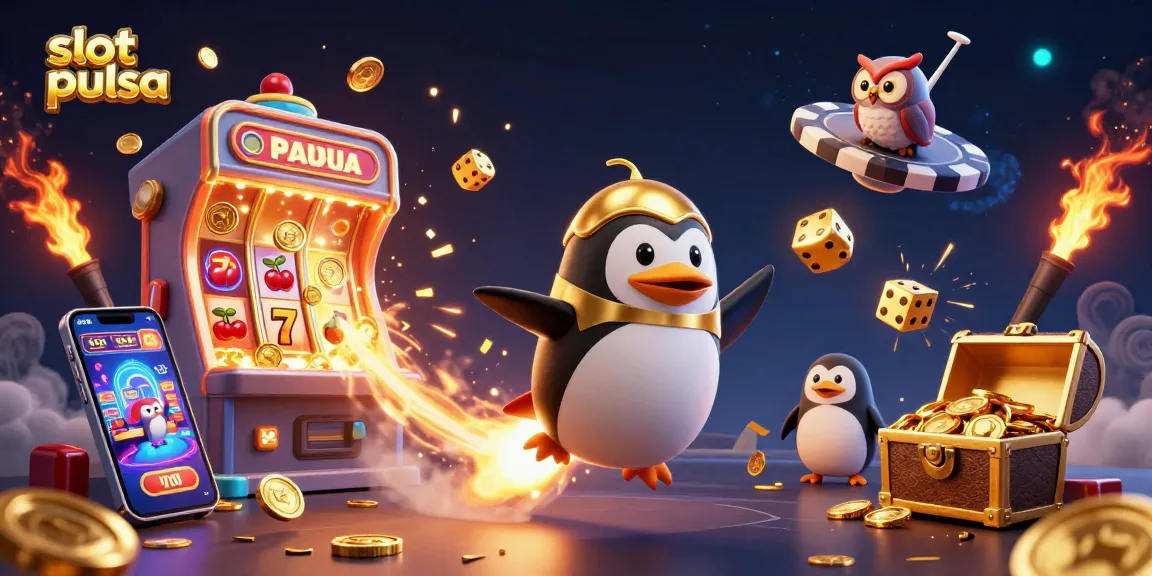 Engage with slot pulsa gaming, featuring dynamic characters and exciting casino elements.