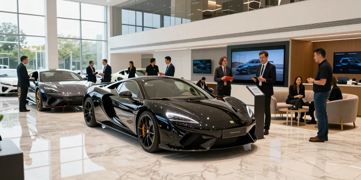 Pengalaman mobil mewah di showroom LUXURY 777 dengan mobil premium dan suasana elegan.