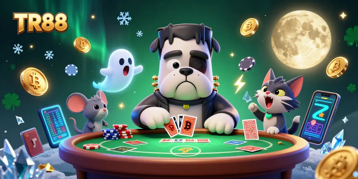Experience the thrill of TR88 as the bulldog monster deals cards in a vibrant poker scene