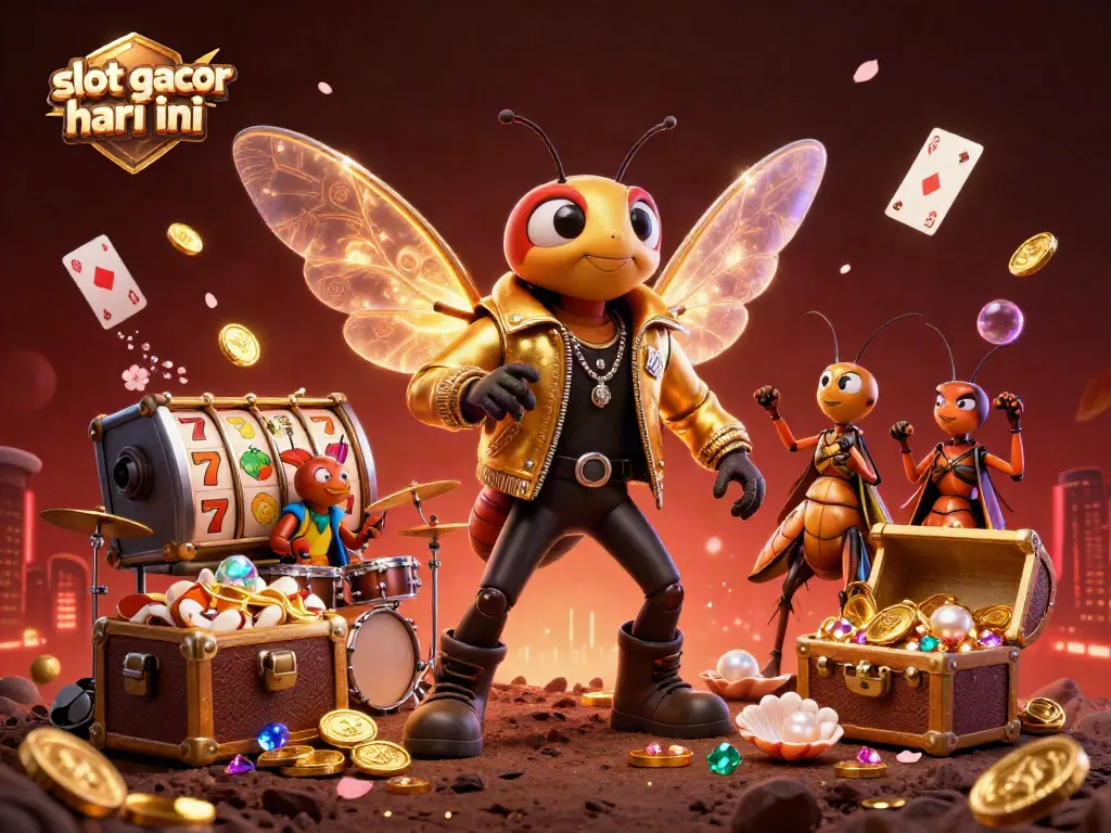 Slot gacor hari ini menampilkan cicada rock star dan elemen kasino yang memukau.
