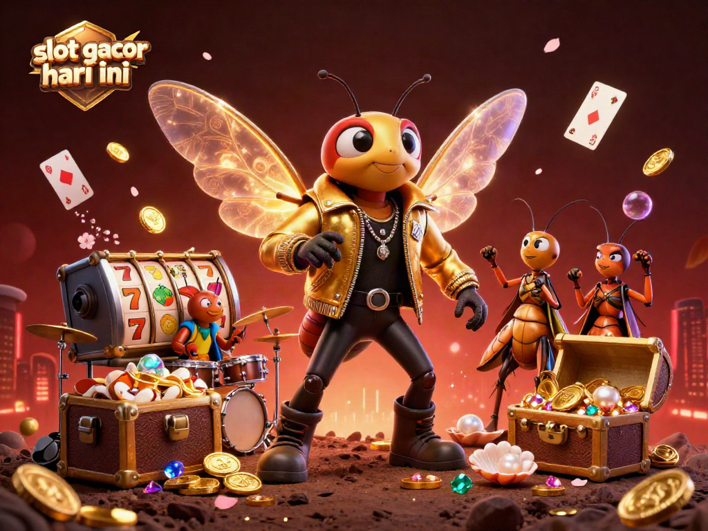 Slot gacor hari ini menampilkan cicada rock star dan elemen kasino yang memukau.