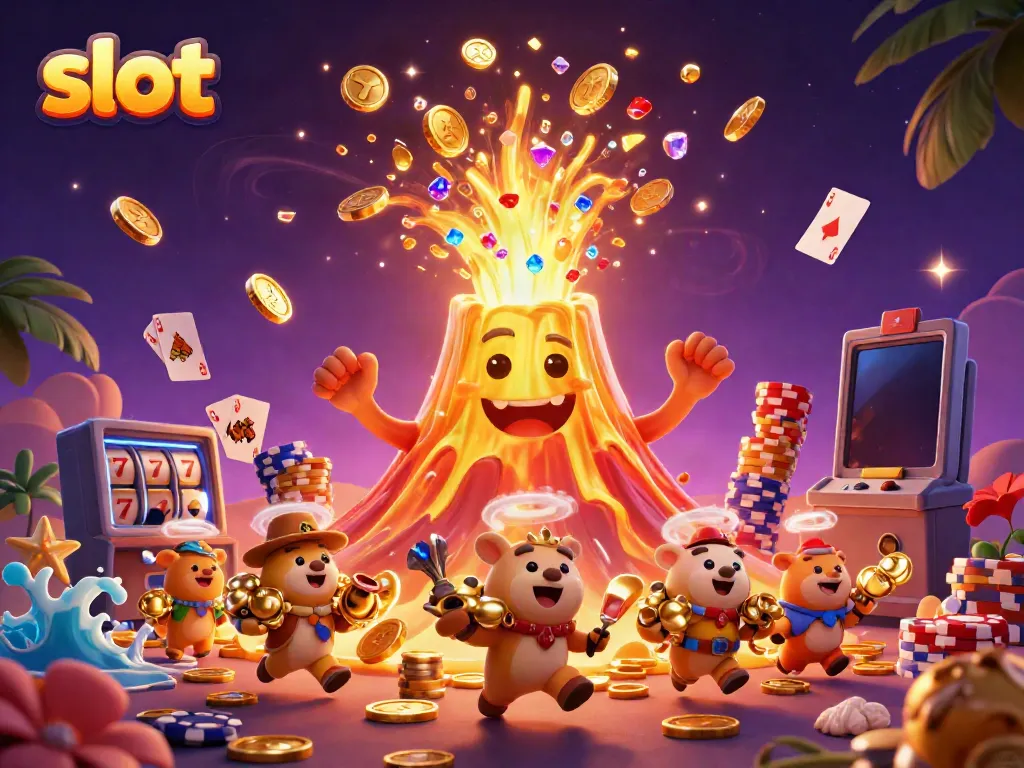 Enhance your slot gaming experience with thrilling treasure from a golden volcano.