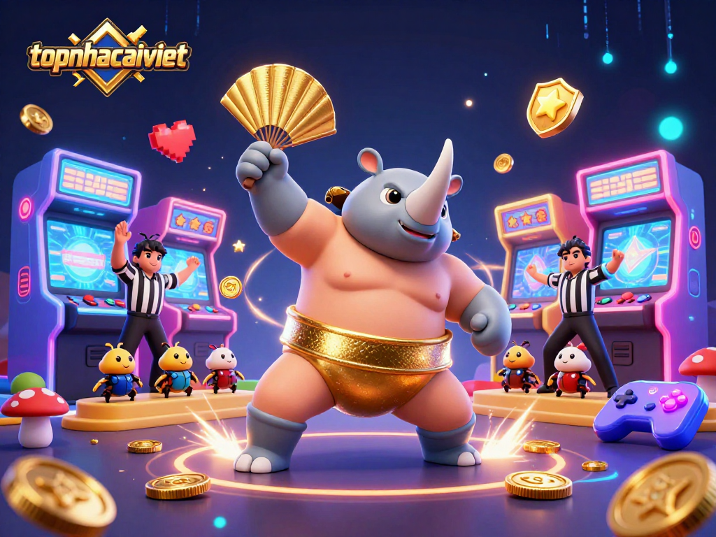Experience thrilling action at topnhacaiviet with a dynamic casino-themed illustration featuring our champion beetle.