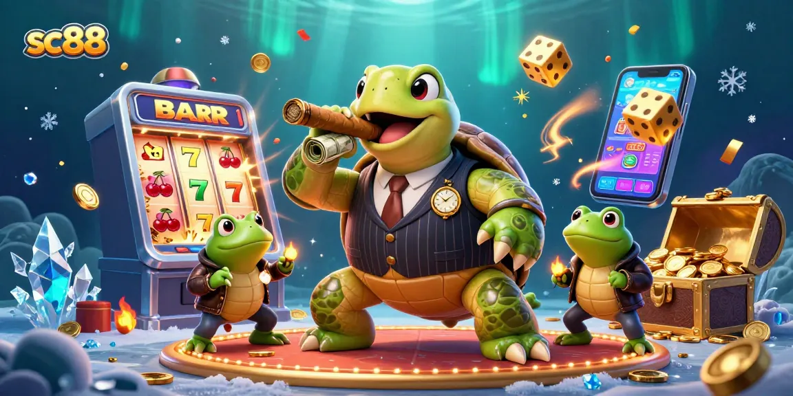 Experience excitement with sc88 in this vibrant casino scene showcasing unique characters and dynamic gaming elements.