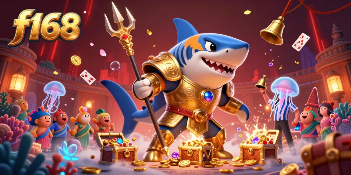 Experience thrilling action with the f168 casino as a tiger shark battles in a colorful underwater arena.