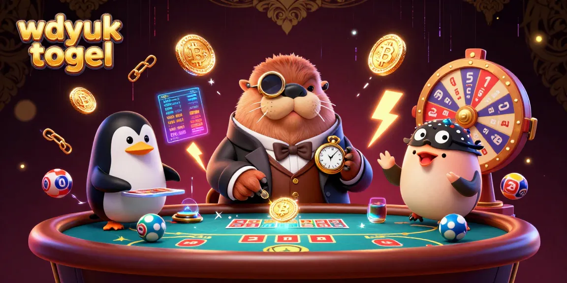 Engage with wdyuk togel while enjoying a lively underwater poker scene featuring a walrus, penguin dealer, and pufferfish.