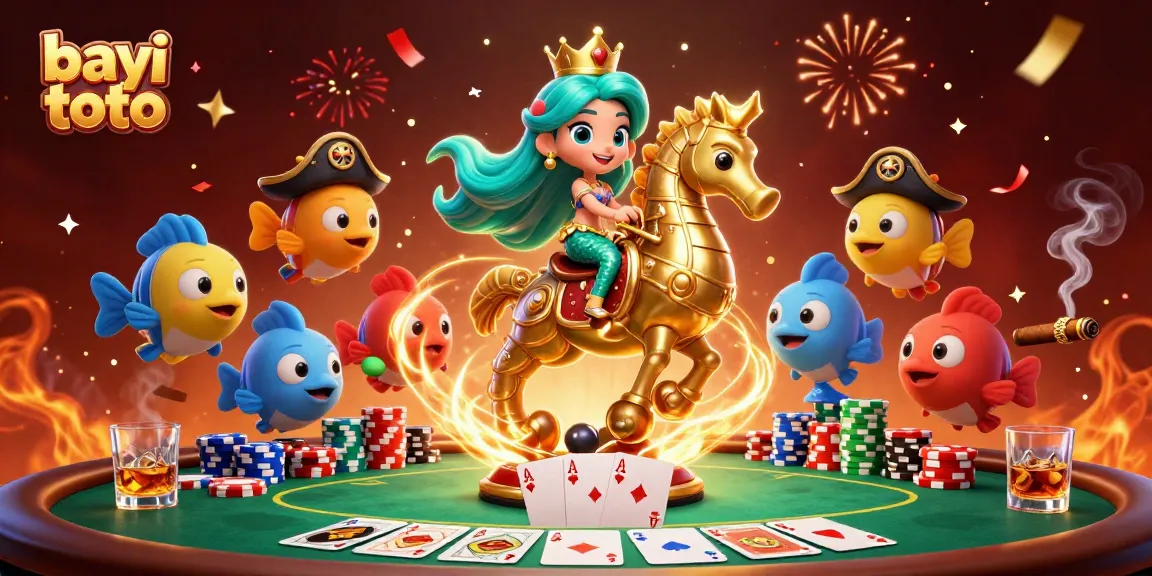 Menghadirkan bayi toto yang menarik dengan putri duyung dan permainan poker yang seru di latar belakang
