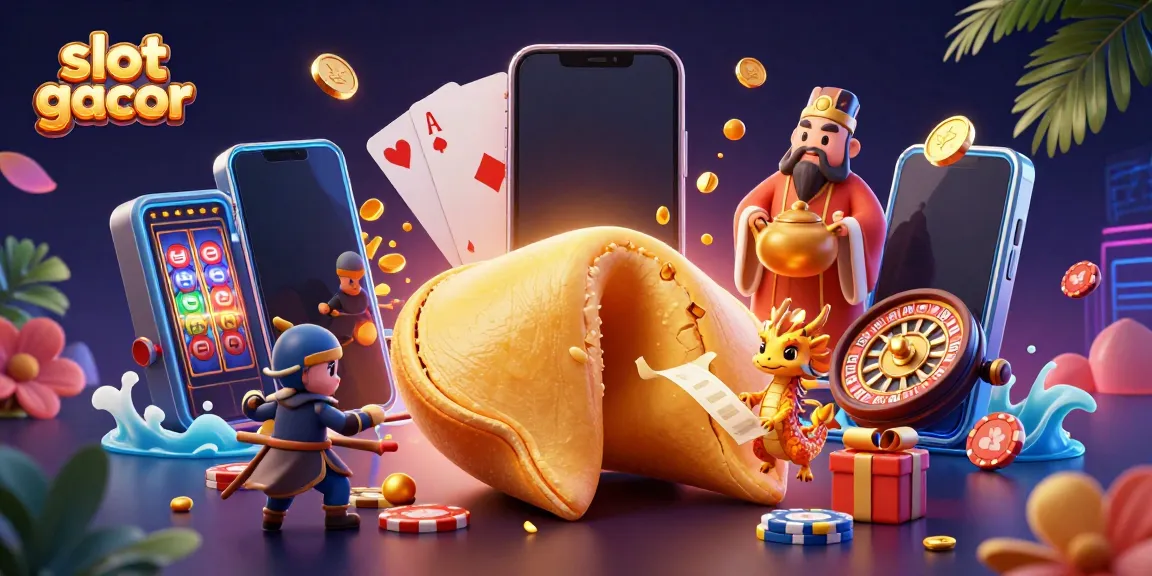 Engage in thrilling gameplay with slot gacor 3D illustration featuring casino elements and mystical characters.