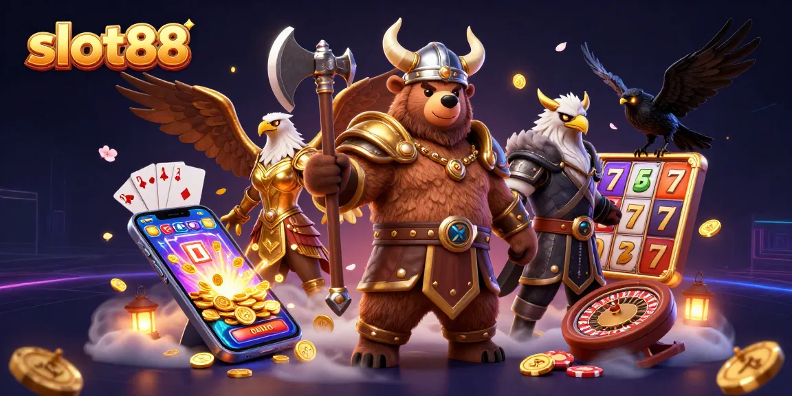 Experience thrilling wins with slot88 gaming and dynamic 3D characters including a Viking bear and Valkyrie eagle.