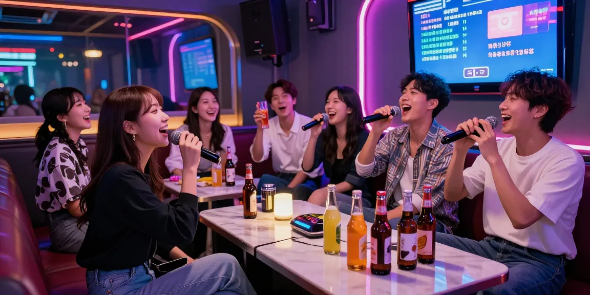 인천쓰리노에서 즐거운 분위기로 친구들과 노래하는 모습을 담은 이미지입니다.