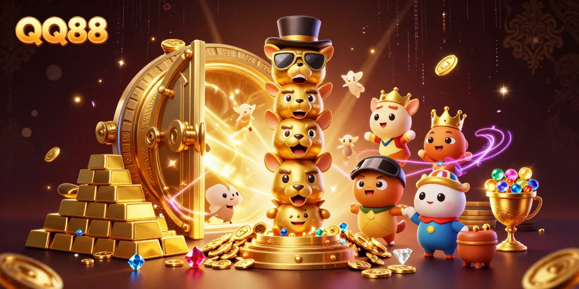Experience thrilling games and action with QQ88's vibrant casino environment full of treasures and excitement.