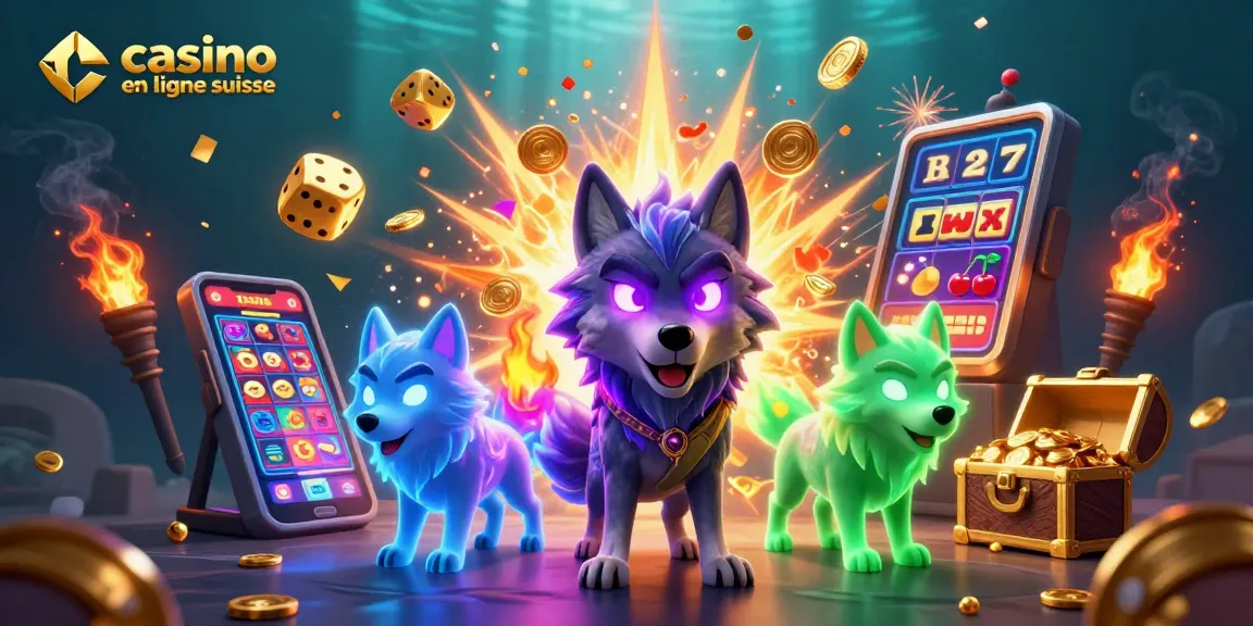 Explorez le monde passionnant du casino en ligne suisse avec cette illustration vibrante.