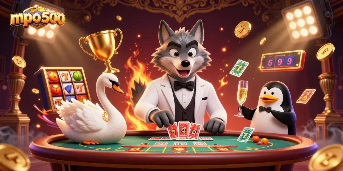 Experience dynamic gameplay with mpo500 amid a rich casino atmosphere featuring vibrant characters.