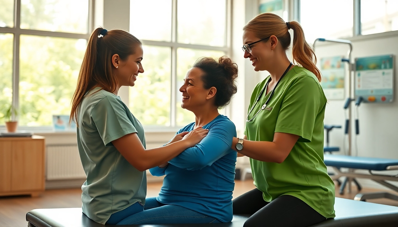Engaging physiotherapy session in Edmonton, highlighting hands-on techniques and wellness.