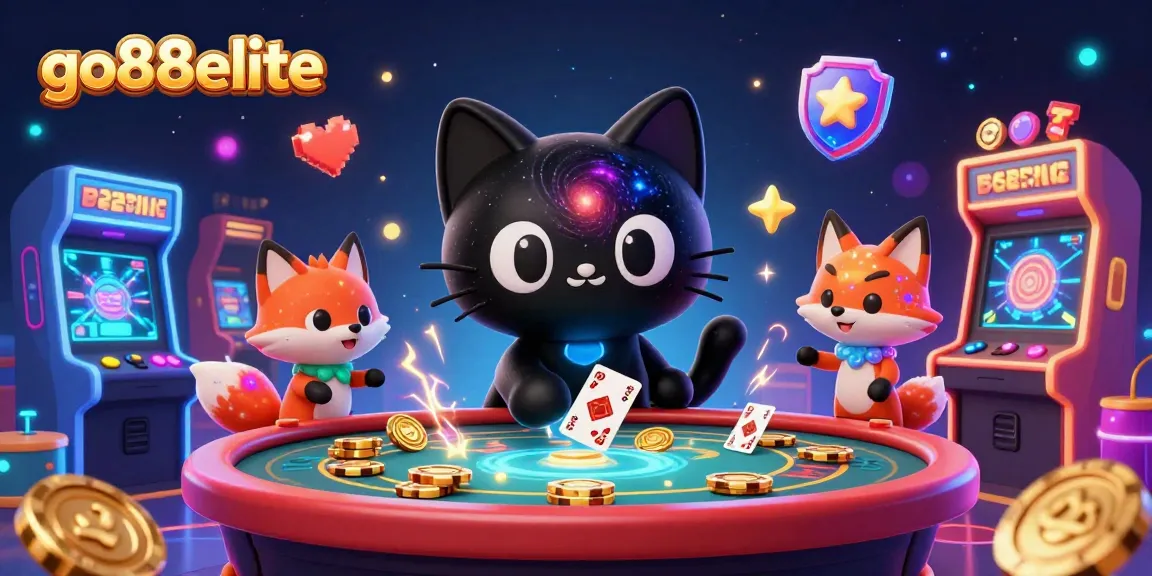 Experience the thrilling cosmic casino action with go88elite, where animated galaxy characters engage in the game.