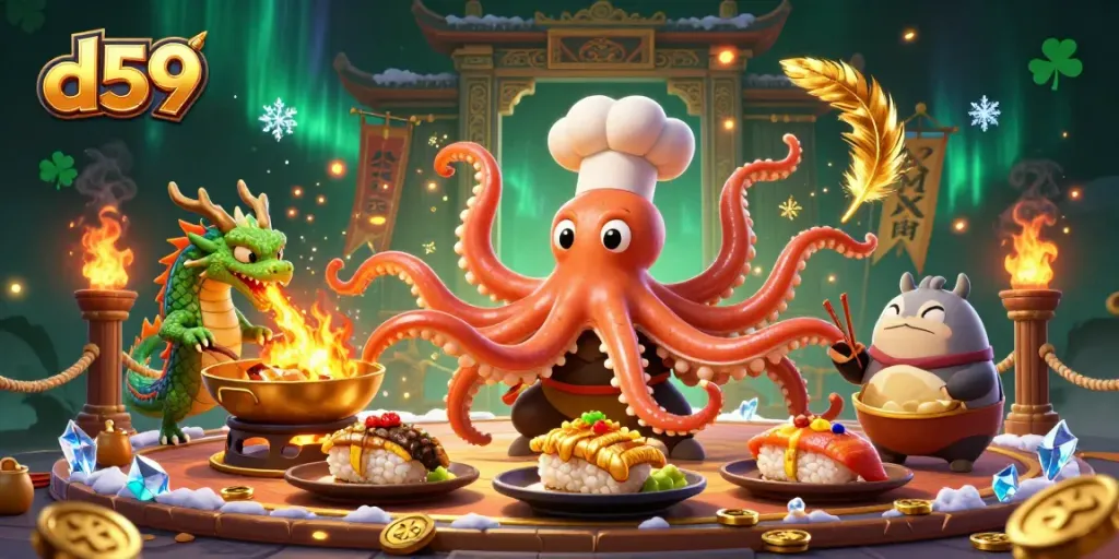 Experience thrilling gameplay at d59, featuring vibrant characters in an energetic casino scene.