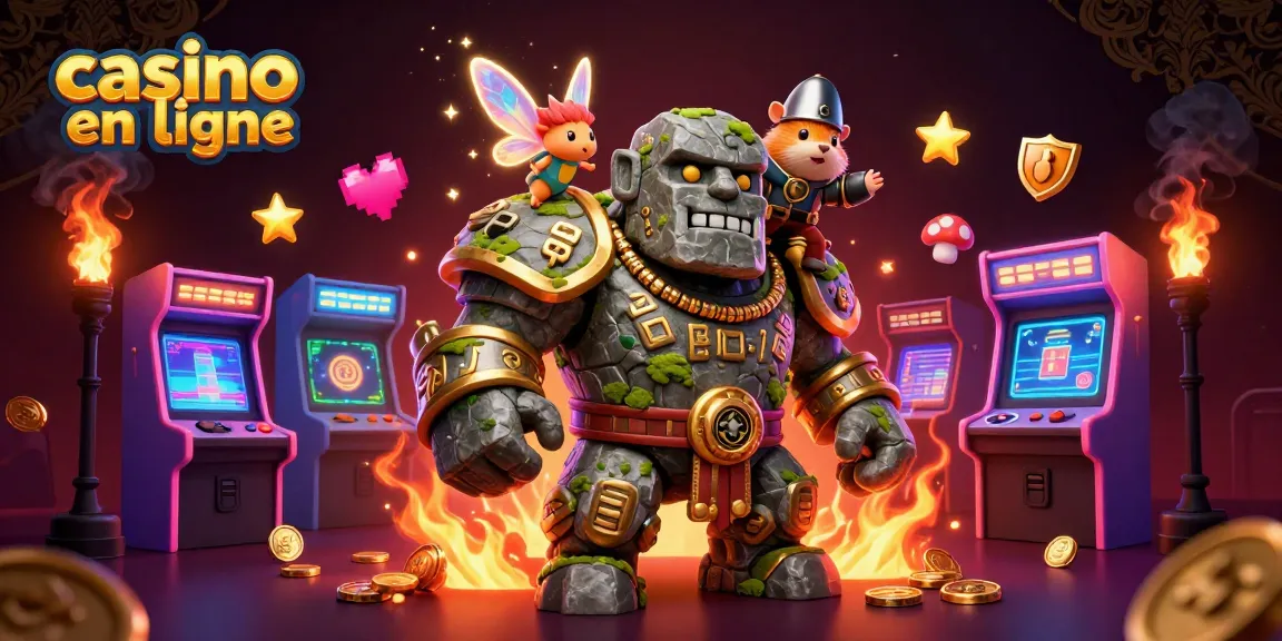 Des personnages de casino en ligne engagent le jeu avec magie, jouant sur des machines à sous vibrantes.