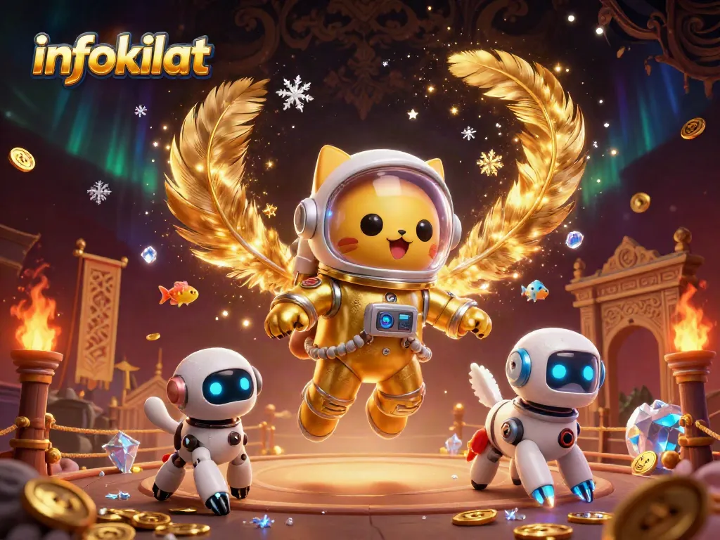 Experience the excitement of infokilat with a unique 3D casino adventure featuring a space astronaut cat.