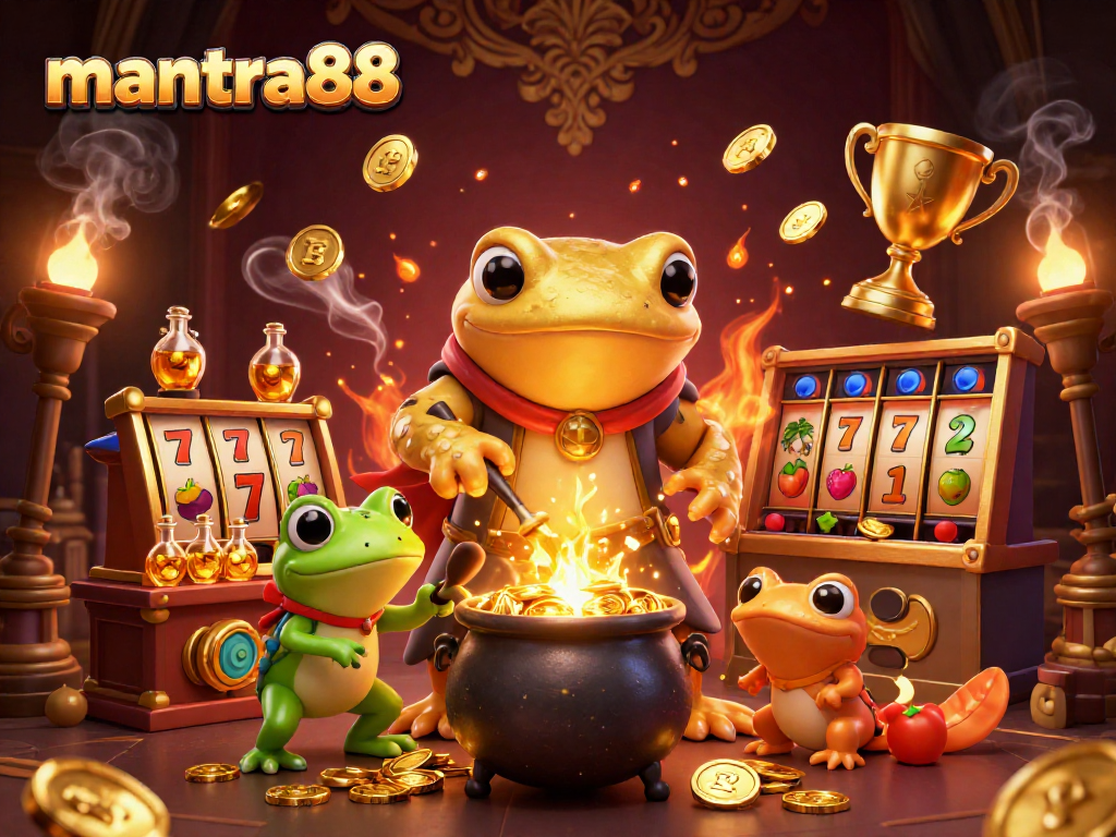 Experience exhilarating gaming action with mantra88 in a vibrant animated casino scene.