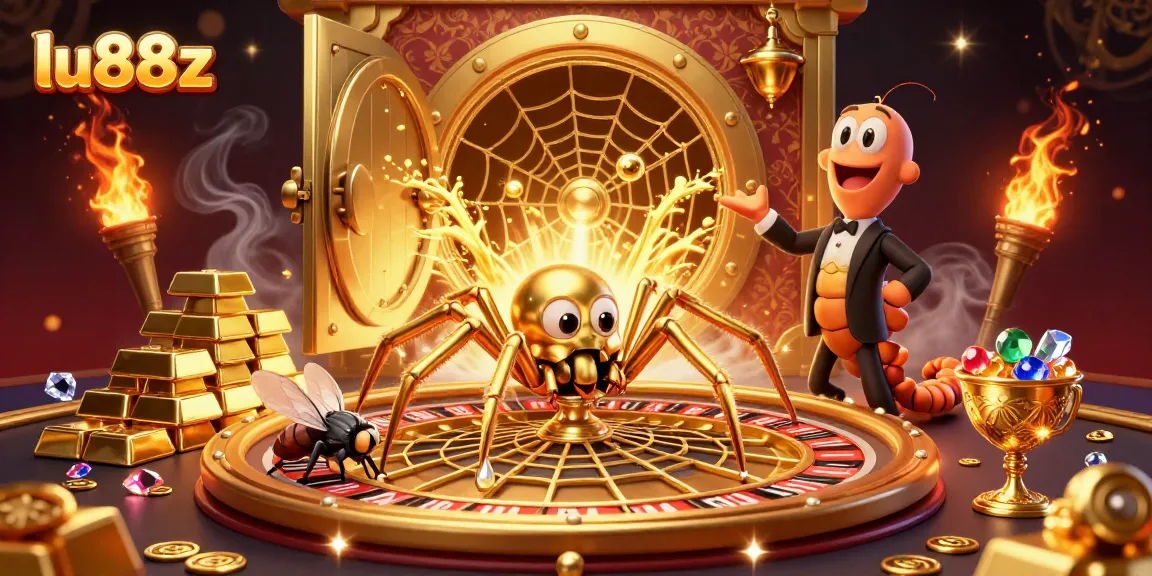 lu88z offers exciting bets in a vibrant 3D casino scene with dynamic elements and characters.