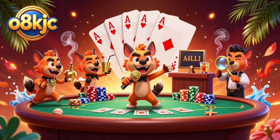 Experience the excitement of o8kjc with comedy, poker, and vibrant 3D casino illustrations.