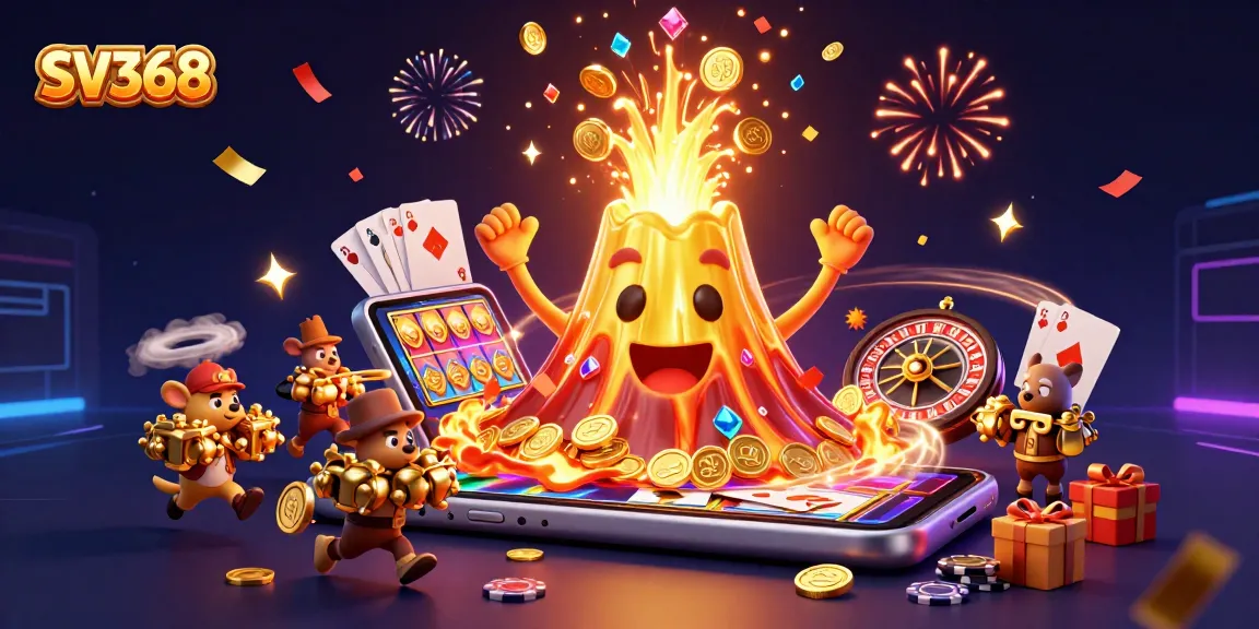 Experience SV368 with a thrilling eruption of treasure and vibrant casino elements.