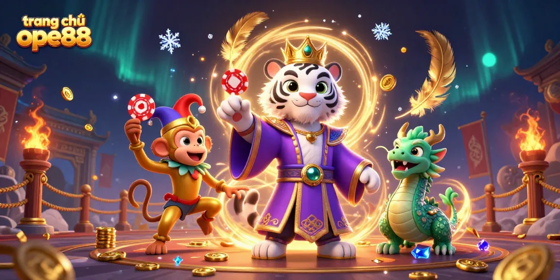 Engage in winning strategies at trang chủ ope88 with an exciting casino scene featuring dynamic characters and vibrant gaming elements.